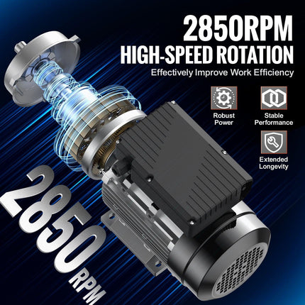 2.2KW Electric Motor 2800 rpm, AC 220~240V 13.8A, 90L, B3 Frame, Air Compressor Motor Single Phase, 24mm Keyed Shaft, CW/CCW Rotation for Agricultural Machinery and General Equipment.