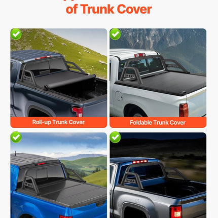Truck Bed Roll Bar Universal Chase Rack for Mid-Size Pickup Carbon Steel.