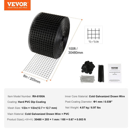 8in x 100ft Solar Panel Bird Guard Critter Guard Roll Kit 70pcs Fasteners.