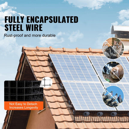 8in x 100ft Solar Panel Bird Guard Critter Guard Roll Kit 50pcs Tire Wires.