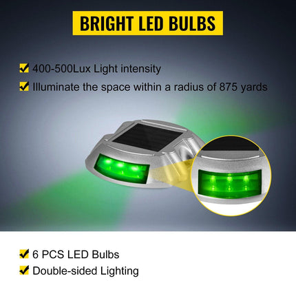 8-Pack Solar Driveway Light LED Road Markers Green for Garden Pathway.