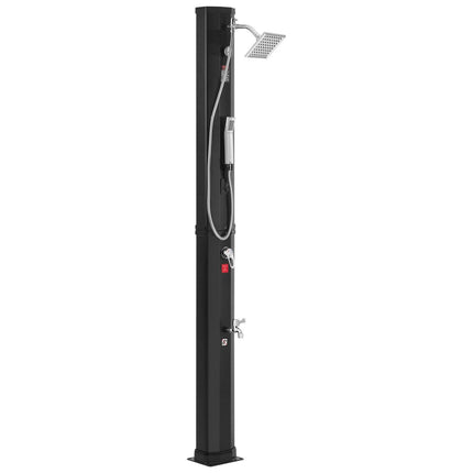 Outdoor Solar Heated Shower, 40L Poolside Shower Kit with 2 Shower Head and Foot Shower Tap, Handheld/Hanging Two Modes Fast Assembly W/ Pre-Drilled Hole for Outdoor Backyard Poolside Beach Spa.