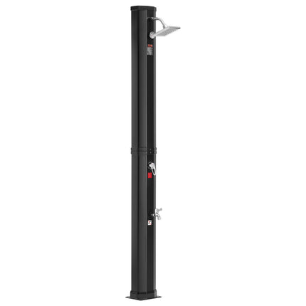 Outdoor Solar Heated Shower, 35L Poolside Shower Kit with Shower Head and Foot Shower Tap, Double Buckle Fast Assembly W/ Pre-Drilled Holes for Outdoor Backyard Poolside Beach Spa.