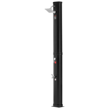 Outdoor Solar Heated Shower, 35L Poolside Shower Kit with Shower Head and Foot Shower Tap, Double Buckle Fast Assembly W/ Pre-Drilled Holes for Outdoor Backyard Poolside Beach Spa.