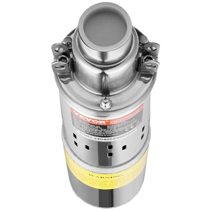 Solar Water Pump, DC 277W Submersible Deep Well Pump, Max Flow 2.1 m³/H, Max Head 83 m, Max Submersion Depth 20 m, Solar Powered Water Pump for Well, Farm Ranch Irrigation, Livestock Drinking.