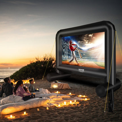 Inflatable Movie Screen, 16 FT Inflatable Projector Screen for Outside with Blower and Carrying Bag, Front/Rear Projection, Oxford Fabric Blow Up Screen for Outdoor Parties Backyard Movie Night.