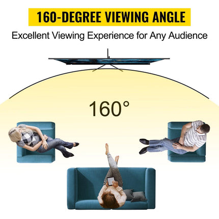 Tripod Projector Screen with Stand 70 inch 16:9 4K HD Projection Screen Stand Wrinkle-Free Height Adjustable Portable Screen for Projector Indoor & Outdoor for Movie, Home Cinema, Gaming, Office.