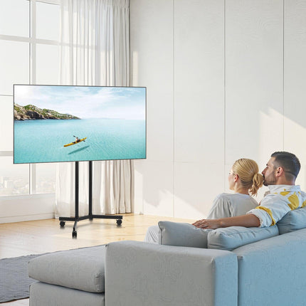 Rolling TV Stand, Mobile TV Cart for 32-65 Inch Screens, Height Adjustable, Portable Monitor Stand with Wheels Holds up to 40 kg for Living Room, Bedroom, Office, Outdoor, Max VESA 400x400mm.