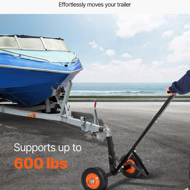 Trailer Dolly, 600lbs Tongue Weight Capacity, Carbon Steel Trailer Mover with 1-7/8 in Hitch Ball and 10 in Solid Tires, Portable Tow Dolly for Moving Car RV Boat Trailer.