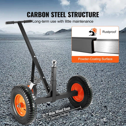 Adjustable Trailer Dolly, 1000lbs Tongue Weight Capacity, Carbon Steel Trailer Mover with 19''-26'' Adjustable Height & 2'' Ball, 16'' Pneumatic Tires & Universal Wheel, for Moving RV Trailer.