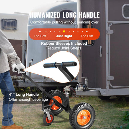 Adjustable Trailer Dolly, 1000lbs Tongue Weight Capacity, Carbon Steel Trailer Mover with 19''-26'' Adjustable Height & 2'' Ball, 16'' Pneumatic Tires & Universal Wheel, for Moving RV Trailer.