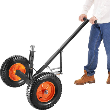 Adjustable Trailer Dolly, 1000lbs Tongue Weight Capacity, Carbon Steel Trailer Mover with 19''-26'' Adjustable Height & 2'' Ball, 16'' Pneumatic Tires & Universal Wheel, for Moving RV Trailer.
