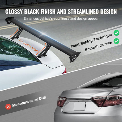 Universal Rear Spoiler GT Style Adjustable Trunk Wing Car Racing 43.3''.