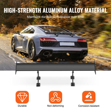 GT Wing Car Spoiler, 43.3 inch Universal Spoiler with Single Deck, Adjustable Lightweight Aluminum, Car Rear Spoiler Wing, Racing Spoiler BGW/JDM Drift Black.