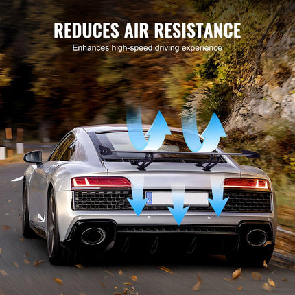 GT Wing Car Spoiler, 43.3 inch Universal Spoiler with Single Deck, Adjustable Lightweight Aluminum, Car Rear Spoiler Wing, Racing Spoiler BGW/JDM Drift Black.