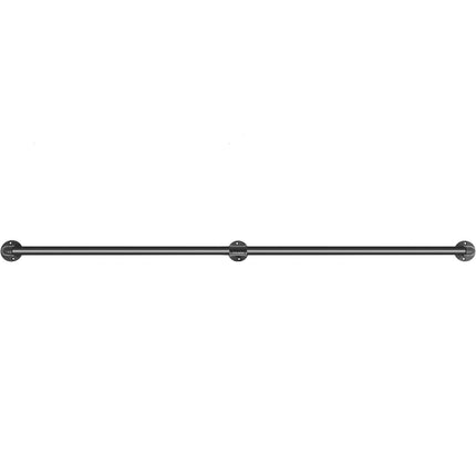 Pipe Stair Handrail, 1.8m Staircase Handrail, 200KG Load Capacity Carbon Steel Pipe Handrail, Industrial Pipe Handrail with Wall Mount Support, Round Corner Wall Handrailings for Indoor, Outdoor.