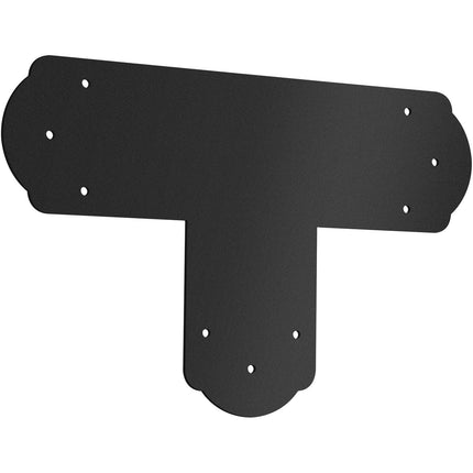 Black T Mending Plate T-shape 8 PCs 6" Flat Connector Post to Beam Bracket.