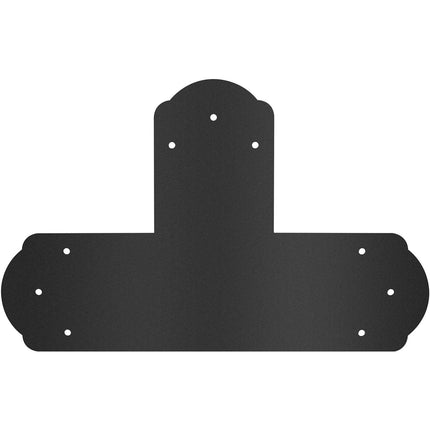 Black T Mending Plate T-shape 8 PCs 6" Flat Connector Post to Beam Bracket.