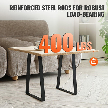 406.4MM Trapezoid Steel Table Legs, Replacement Furniture Legs Set of 2 for DIY Coffee Tables, Modern Desks, Bench, Night Stands, Sofa, Max Load 181.4KG Heavy Duty, Quick Instalation Legs Black.