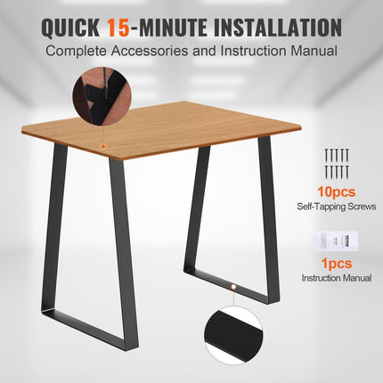 406.4MM Trapezoid Steel Table Legs, Replacement Furniture Legs Set of 2 for DIY Coffee Tables, Modern Desks, Bench, Night Stands, Sofa, Max Load 181.4KG Heavy Duty, Quick Instalation Legs Black.