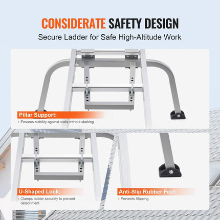 Ladder Stabilizer with Wing Span Heavy Duty Steel Roof Hook Stabilizer.