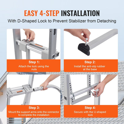 Ladder Stabilizer with Wing Span Heavy Duty Steel Roof Hook Stabilizer.