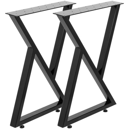 Metal Table Legs Set of 2 Dining Table Legs Black Desk Legs, 28 Height 20 Width Heavy Duty Bench Legs Zig Zag Style Coffee Table Legs Base Modern DIY Steel Table Legs.