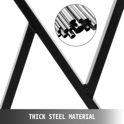 Metal Table Legs Set of 2 Dining Table Legs Black Desk Legs, 28 Height 20 Width Heavy Duty Bench Legs Zig Zag Style Coffee Table Legs Base Modern DIY Steel Table Legs.