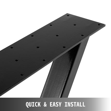 Metal Table Legs Set of 2 Dining Table Legs Black Desk Legs, 28 Height 20 Width Heavy Duty Bench Legs Zig Zag Style Coffee Table Legs Base Modern DIY Steel Table Legs.