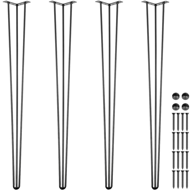 Hairpin Table Legs 36 inch, Set of 4 DIY Desk Table Legs 3 Rods Heavy Duty.