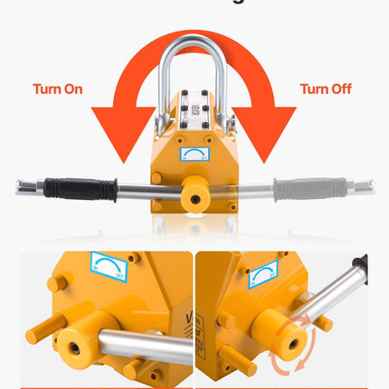VEVOR Permanent Magnetic Lifter, 600 kg Pulling Capacity, Heavy Duty N42 Neodymium Lifting Magnet with Release Handle and Steel Hook, Used in Shop Crane and Hoist, for Lifting Plate Steel, Board.