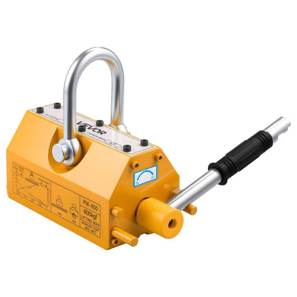 VEVOR Permanent Magnetic Lifter, 600 kg Pulling Capacity, Heavy Duty N42 Neodymium Lifting Magnet with Release Handle and Steel Hook, Used in Shop Crane and Hoist, for Lifting Plate Steel, Board.