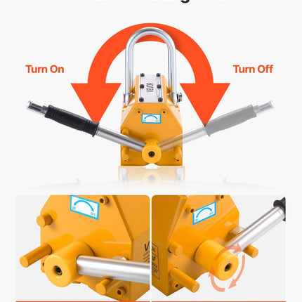 Permanent Magnetic Lifter, 1000 kg Pulling Capacity, Heavy Duty N42 Neodymium Lifting Magnet with Release Handle and Steel Hook, Used in Shop Crane and Hoist, for Lifting Plate Steel, Board.