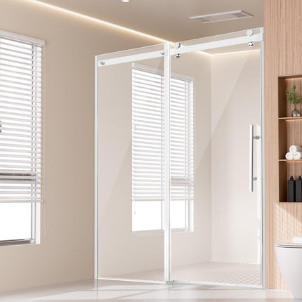 Frameless Shower Door 58-59" x 75" SGCC Tempered Glass 5/16" Chrome.