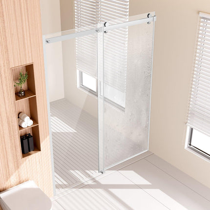Frameless Shower Door 58-59" x 75" SGCC Tempered Glass 5/16" Chrome.