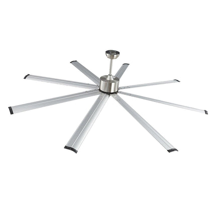 213 cm Ceiling Fan No Light, 6-Speed Remote Control, Aluminum 8-Blade, Reversible DC Motor, Modern Low Profile Flush Mount Fan for Bedroom, Living Room, Patio, Indoor/Outdoor, Brushed Nickel.