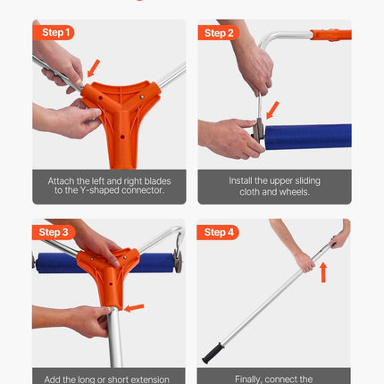 Snow Roof Rake, 27cm Aluminum Blade, 1.25-5.24 m Adjustable Roof Snow Scraper with Wheels & Slide, Lightweight Snows Removal Tool for House Rooftop Leaves Debris Clearing.