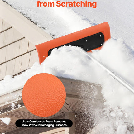 Snow Roof Rake, 45cm Foam Blade, 2.25-5.62 m Adjustable Roof Snow Scraper, Extension Tubes & Non-Slip Handle, Lightweight Snows Removal Tool for House Leaves Debris Clearing.