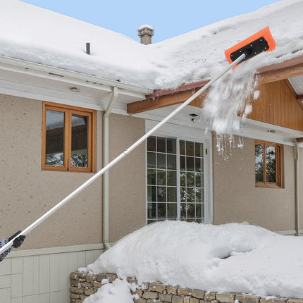 Snow Roof Rake, 45cm Foam Blade, 2.25-5.62 m Adjustable Roof Snow Scraper, Extension Tubes & Non-Slip Handle, Lightweight Snows Removal Tool for House Leaves Debris Clearing.