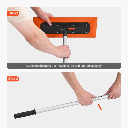 VEVOR Snow Roof Rake, 1.2m Long Reach Car Roof Snow Scraper, 45cm Foam Blade for No Scratches, Non-Slip Handle, Lightweight Snows Removal Tool for Vehicle Garage Rooftop Leaves Debris Clearing.