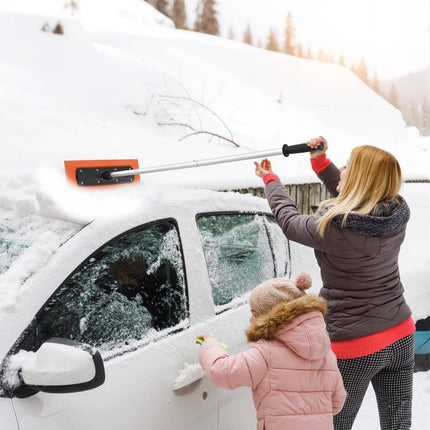 VEVOR Snow Roof Rake, 1.2m Long Reach Car Roof Snow Scraper, 45cm Foam Blade for No Scratches, Non-Slip Handle, Lightweight Snows Removal Tool for Vehicle Garage Rooftop Leaves Debris Clearing.