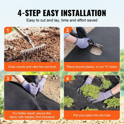 Non Woven Geotextile Fabric Under Gravel, 6x100FT 8OZ Driveway Fabric Landscape Fabric, Heavy Duty Weed Barrier Fabric, Ground Cover Weed Control Fabric, French Drains Drainage Fabric, Black.