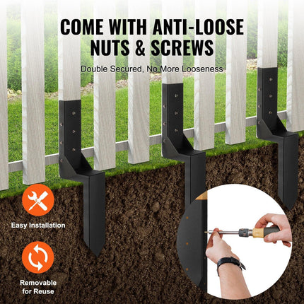 Fence Post Anchor Repair Kit 6 Pack Inner Support Stakes Repair.