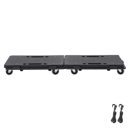 Furniture Dolly, 500 lbs Capacity Each Count, Furniture Mover with Wheels, Portable Moving Rollers 4 Wheels Heavy Duty, Small Flat Dolly Cart with Interlocking for Heavy Furniture, 2 Pack, Black.