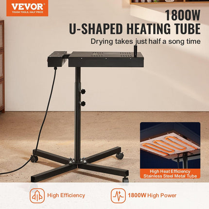 Flash Dryer, 16 x 16 inch Flash Dryer for Screen Printing, 0-750℉ Temperature Control, High Power Silk Screen Printing Dryer with Height Adjustable Stand, 360° Rotation, T-Shirt Curing Machine.