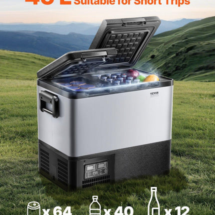 VEVOR Portable Car Refrigerator Freezer Compressor 45L Dual Zone for Car Home.