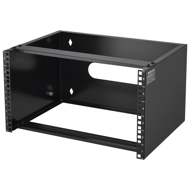 6U Wall Mount Network Rack, 14 in/355.6 mm Depth, 50 lbs/22.68 kg Max Weight Capacity Wall Mount Server Rack with Cage Nuts, 19"/482.6 mm for Shallow Server IT Equipment and Network Switches.