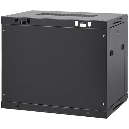 9U Wall Mount Network Server Cabinet, 39.37 cm Deep, Server Rack Cabinet Enclosure, 90.7 kg Max. Ground-mounted Load Capacity, with Locking Glass Door Side Panels, for IT Equipment, A/V Devices.
