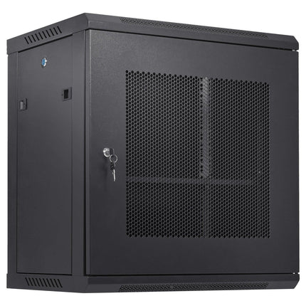 12U Wall Mount Network Server Cabinet, 15.5'' Deep, Server Rack Cabinet Enclosure, 200 lbs Max. Ground-mounted Load Capacity, with Locking Door Side Panels, for IT Equipment, A/V Devices.