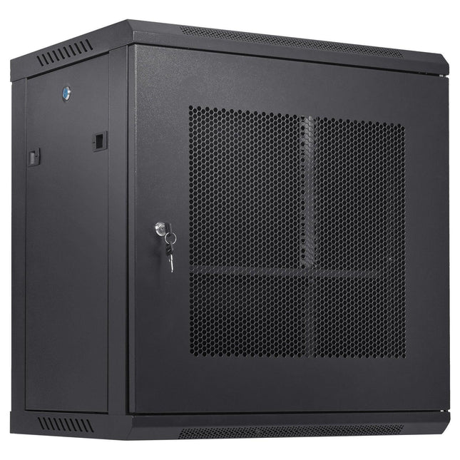 12U Wall Mount Network Server Cabinet, 15.5'' Deep, Server Rack Cabinet Enclosure, 200 lbs Max. Ground-mounted Load Capacity, with Locking Door Side Panels, for IT Equipment, A/V Devices.